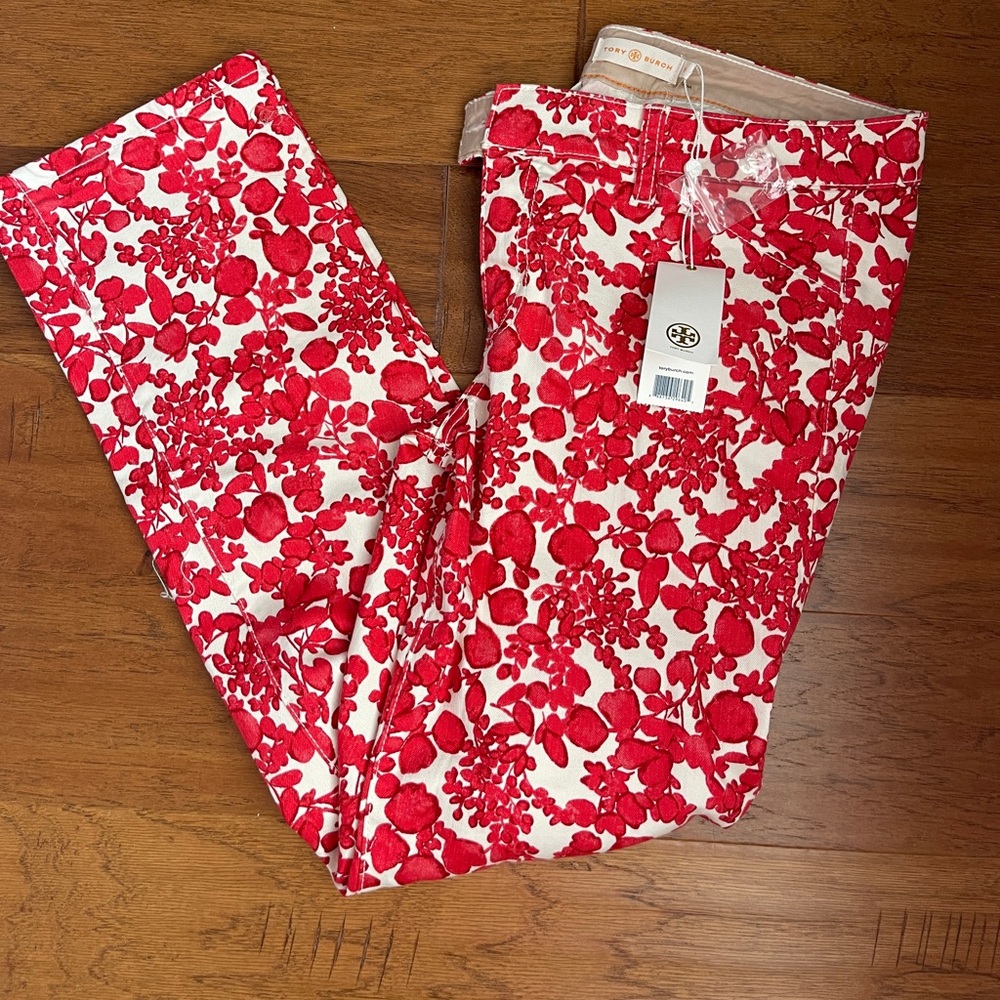 Tory Burch Laurel Cropped Straight Leg Pants